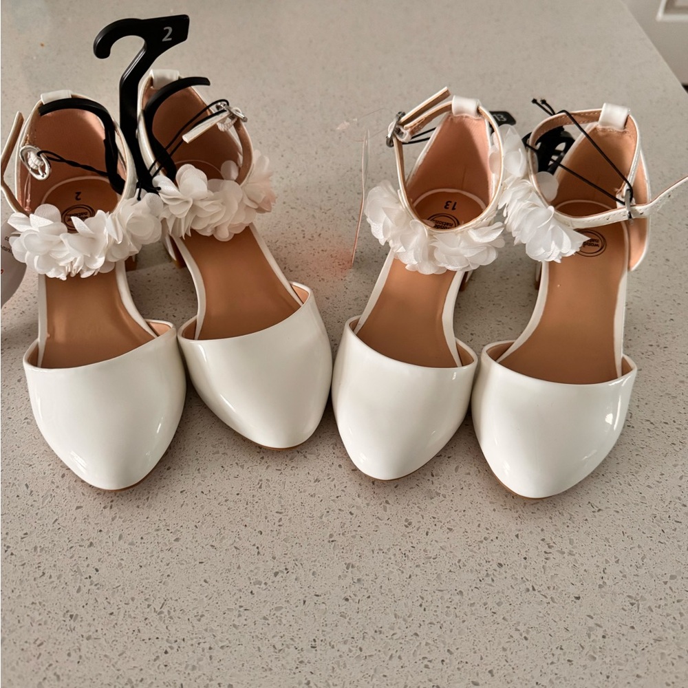 Wonder Nation White Dress Shoes with Ankle Strap